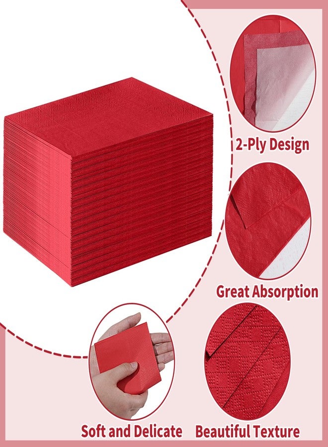 NatNarr 60 Pcs Red Napkins, Valentines Napkins Disposable Hand Towels for Bathroom Red Dinner Guest Napkin for Birthday, Wedding, Valentines Day - Image 3